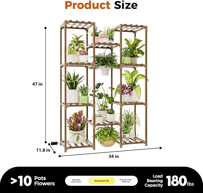Bamworld Plant Stand with Grow Light Plant Shelf - Image 6