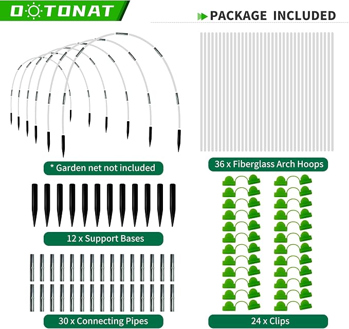 8FT Garden Hoops Grow Tunnel Kit - Image 2