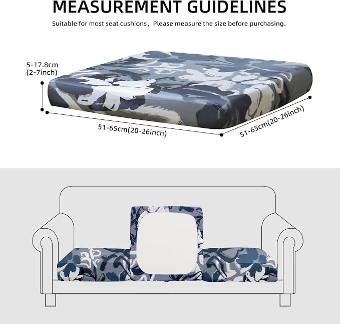 8Pcs Outdoor Cushion Covers, Patio Cushion Covers, Stretch Elastic Slipcovers - Image 2