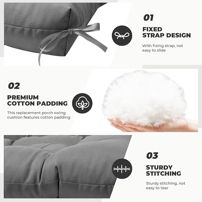 Porch Swing Cushions, Waterproof Swing Cushions Replacement - Image 4