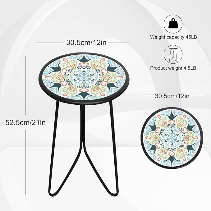 LIFFY Patio Side Table, Indoor Round Accent End Table - Image 3