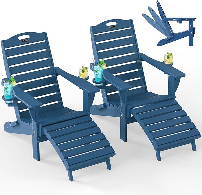 Ciokea Folding Adirondack Chair Set of 2 by CIOKEA