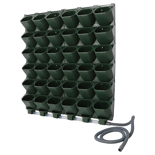 Self Watering Planters with Timer and Rain Sensor, 36-Pocket Wall Mounted by Unknown