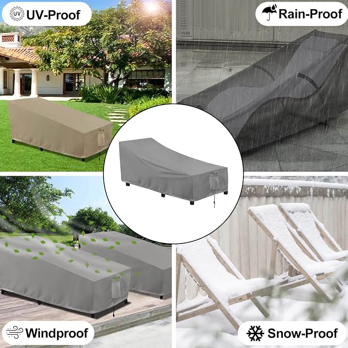 OutdoorLines Outdoor Waterproof Patio Chaise Lounge Chair Cover - Image 8