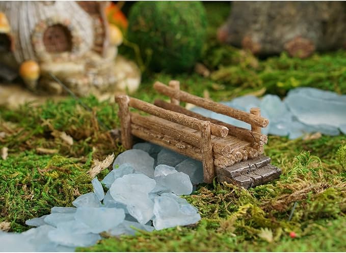Top Collection Miniature Fairy Garden and Terrarium Wooden Bridge Figurine - Image 2