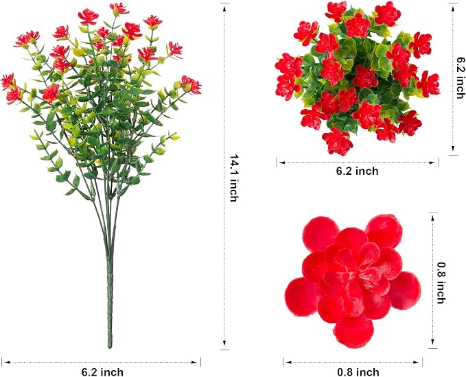 HyeFlora 20 Bundles Artificial Fake Outdoor Plants Flowers - Image 4
