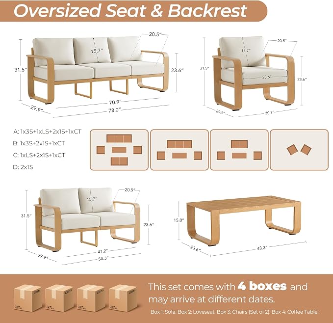 CHITA Outdoor Chairs Set of 2, Outdoor Furniture Set - Image 7