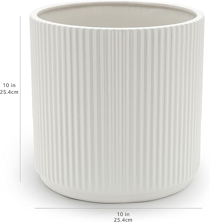 Amazon Basics Fluted Ceramic Round Planter - Image 6