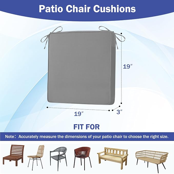 Patio Chair Cushions, Waterproof Outdoor Cushions - Image 2