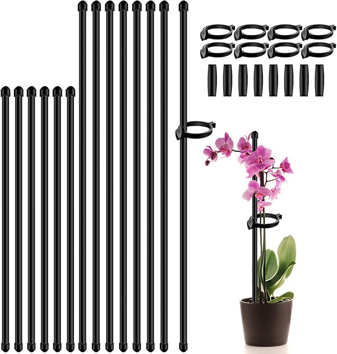 Plant Stakes 17inch &11inch SupKing Adjustable Length Plant Support Stake 16Pcs by SupKing