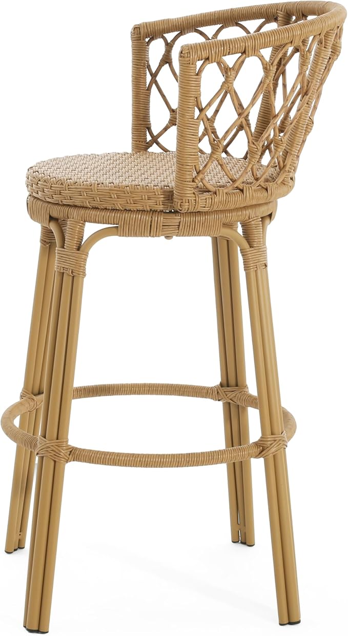 Christopher Knight Home Harrison 28.75"H Outdoor Barstools Set of 2, Rattan Bar - Image 6