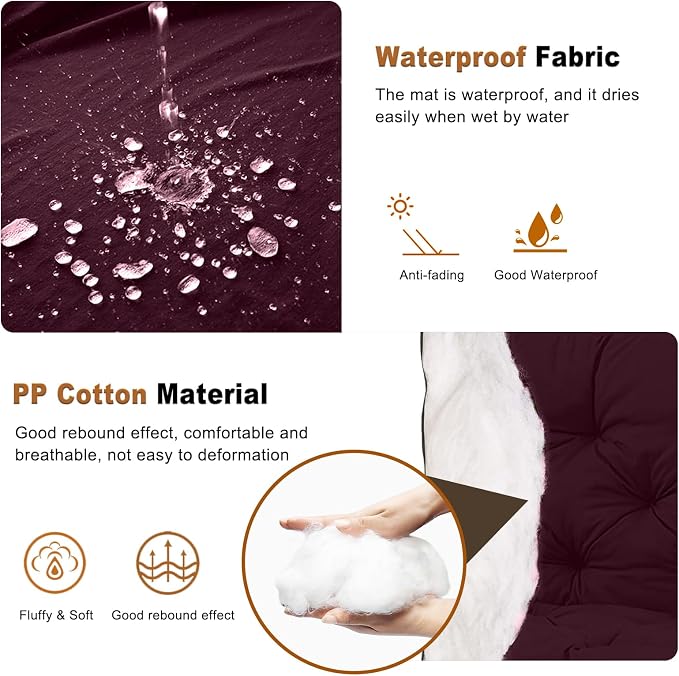 2-3 Seat Swing Replacement Cushion, Outdoor Bench Cushions - Image 3