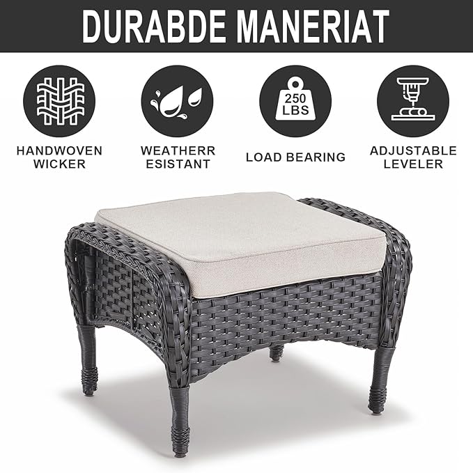 Belord Outdoor Ottomans for Patio Foot Rest - Image 5