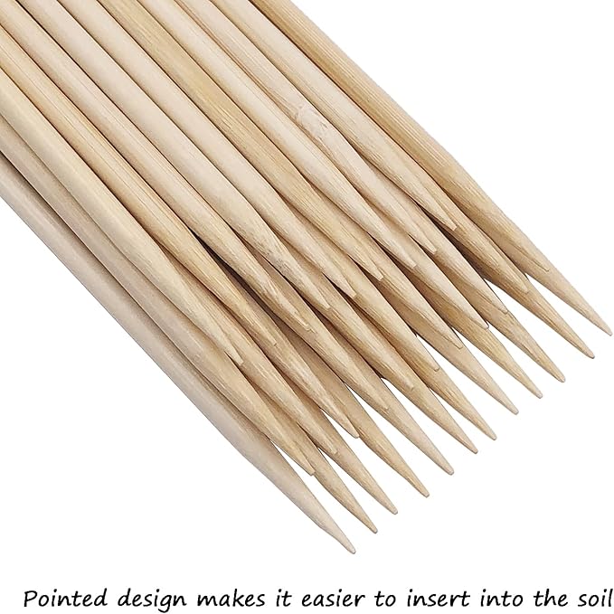 Bamboo Plant Stakes, HAINANSTRY Wood Plant Supports, Natural Bamboo Sticks - Image 2