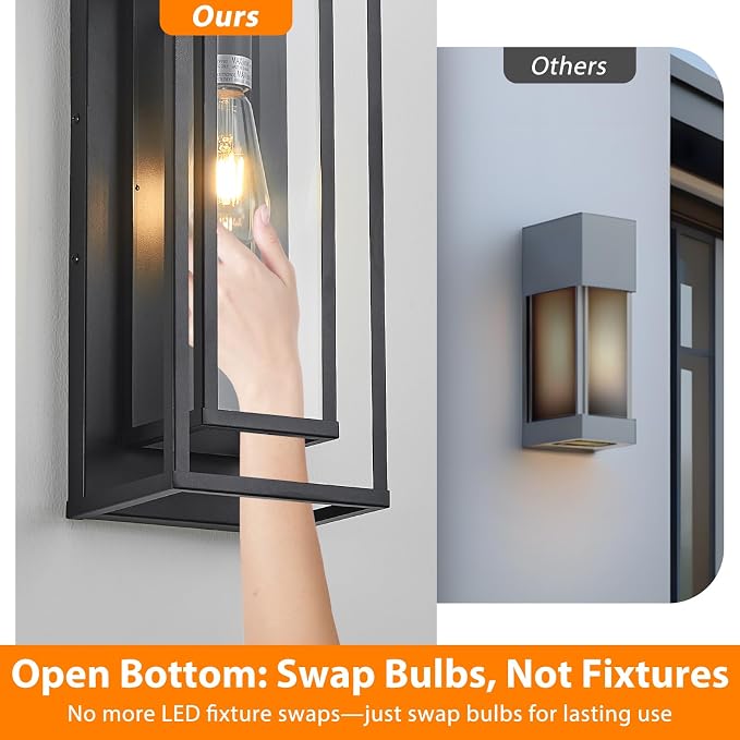 AIBISDO 18In Large Outdoor Wall Light -2 Pack, Outdoor Wall Lantern - Image 4