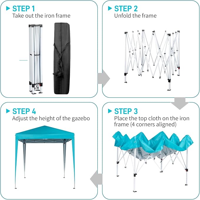 Outvita 6.5x6.5ft Pop Up Canopy Tent, Outdoor Instant Shelter Folding Canopy - Image 3