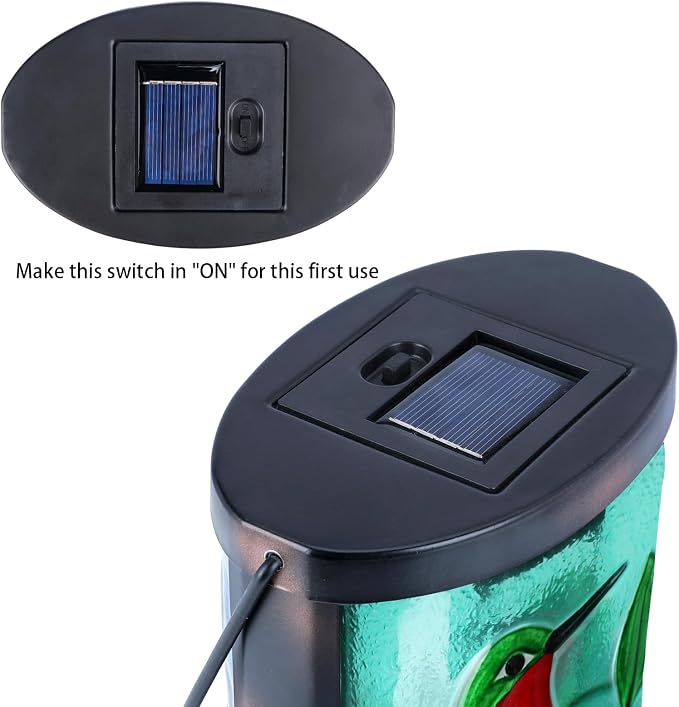 Hanging Solar Lantern Outdoor Waterproof Hummingbird Solar Lights Glass - Image 7