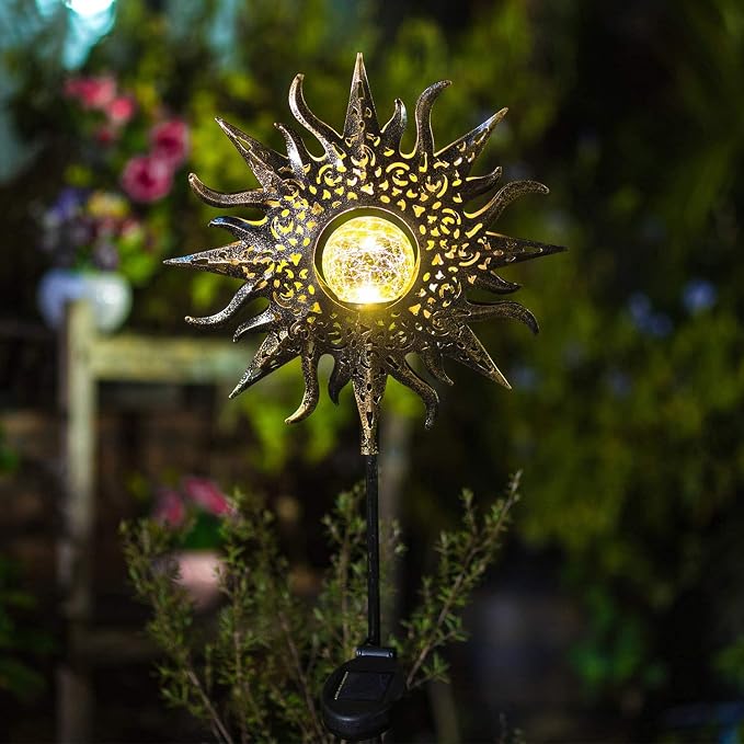 TAKE ME Sun Solar Lights Outdoor Waterproof Metal Garden Stakes - Image 8