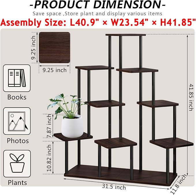 AZERPIAN Plant Stand 9 Tier Indoor Metal Flower Shelf - Image 4