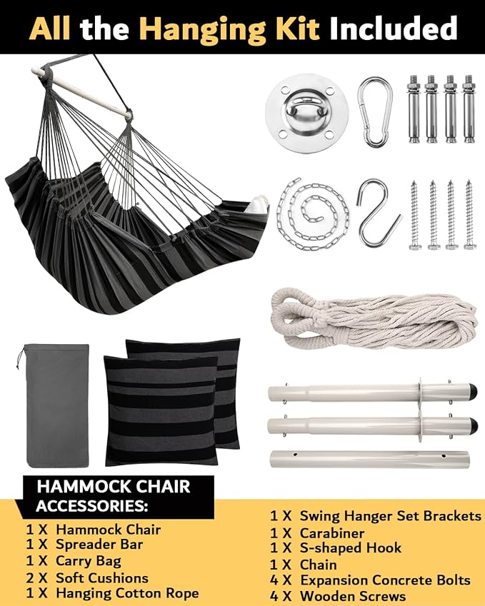 ADVOKAIR Hanging Hammock Chair Large Swing Chair - Image 6