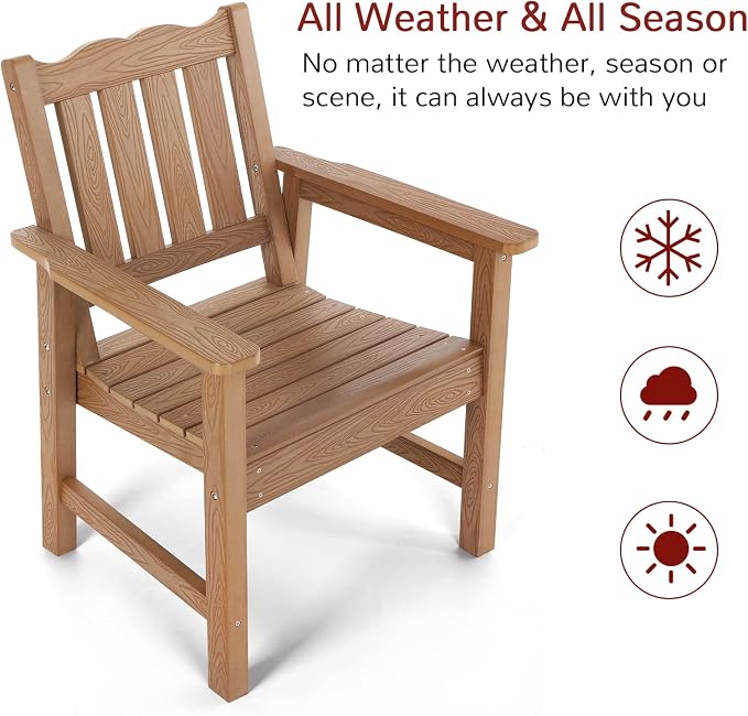 Stoog HIPS Outdoor Patio Dining Set, 4-Piece All-Weather Garden Bench, Chairs - Image 7