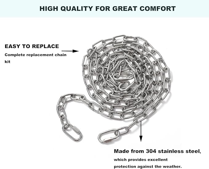 Heavy Duty 9.8 Ft Porch Swing Hanging Chain Kit - Image 3