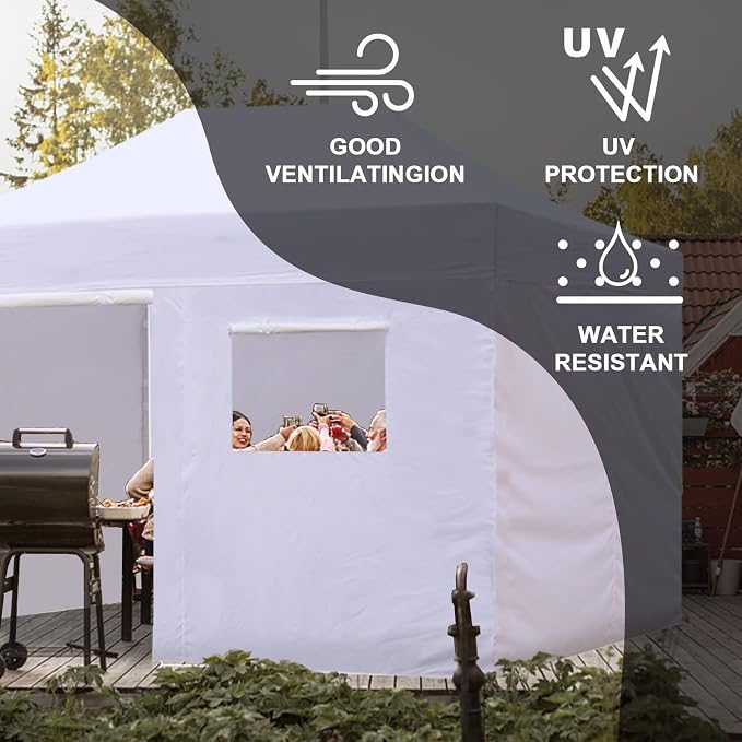 Eurmax USA Full Zippered Walls for 10 x 15 Easy Pop Up Canopy Tent, Enclosure - Image 6