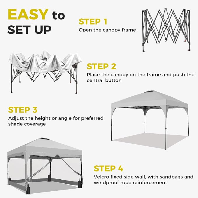 GDY 12x12FT Pop Up Canopy Tent - Image 3