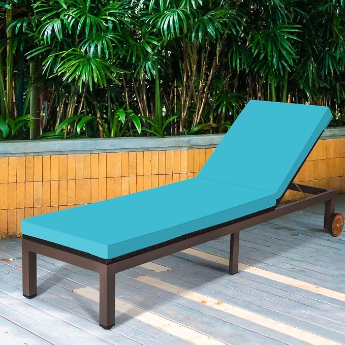 Tangkula Patio Chaise Lounge Chair, Outdoor Rattan Lounger Recliner Chair - Image 2