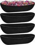 Riare 4 Pack 36 Inch Black Felt Window Box Liners- Fabric Trough Planter Basket by Riare
