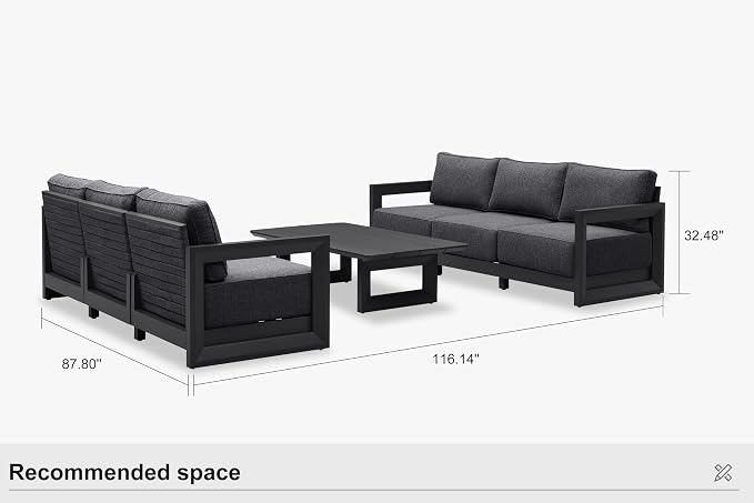PURPLE LEAF Patio Furniture Set Open-End Outdoor Couch - Image 9