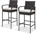 Tangkula Patio Wicker Barstools Set of 2, Outdoor PE Rattan Bar Chairs by TANGKULA