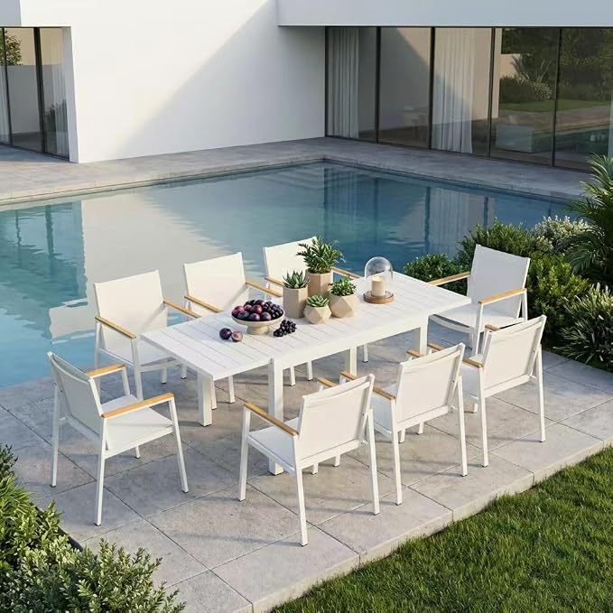 Outdoor Aluminum Patio Dining Table Set by Oasbira