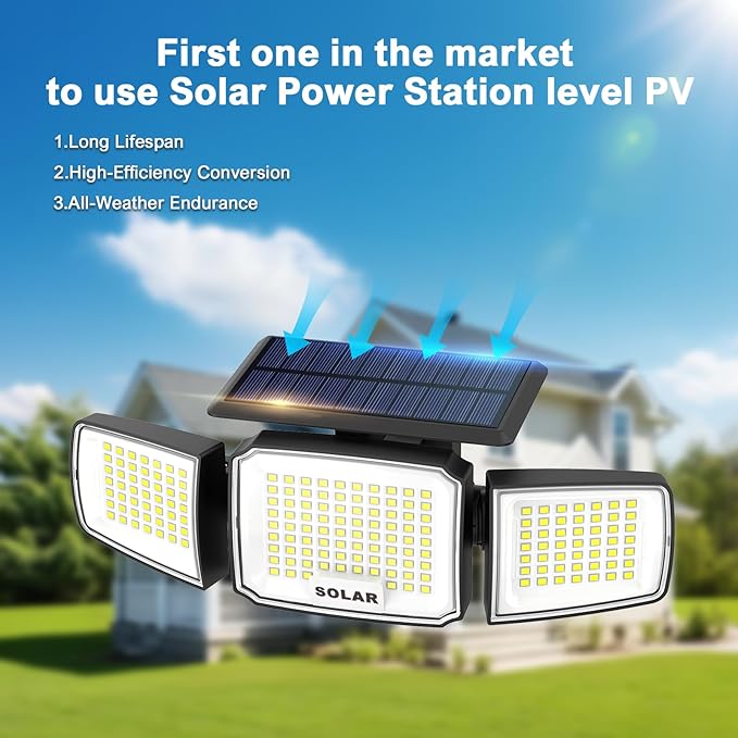 Solar Security Light Outdoor Super Bright LED, Motion Sensor Flood Light - Image 3