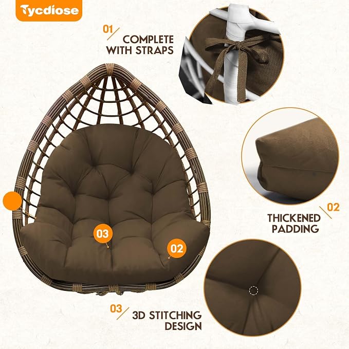 Egg Chair Cushion Replacement, Waterproof Outdoor Hanging Egg Swing Chair - Image 5