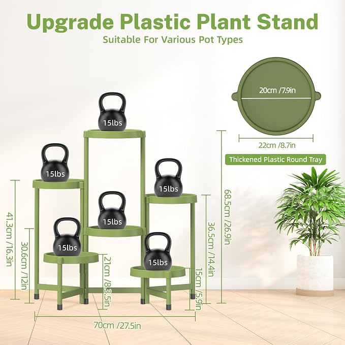 iDavosic.ly 6 Tier Folding Plant Stand Indoor Outdoor - Image 5