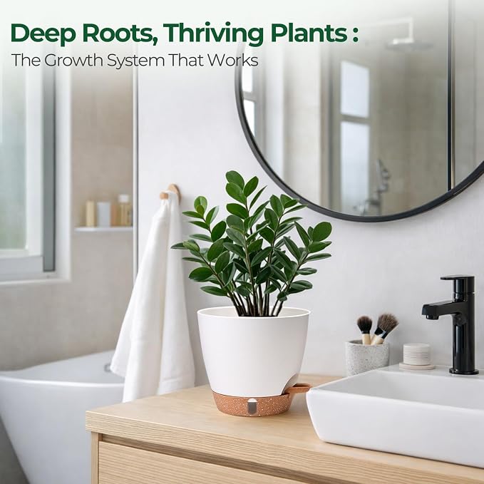 T4U 2 Pack 8 Inch Self Watering Pots - Image 8