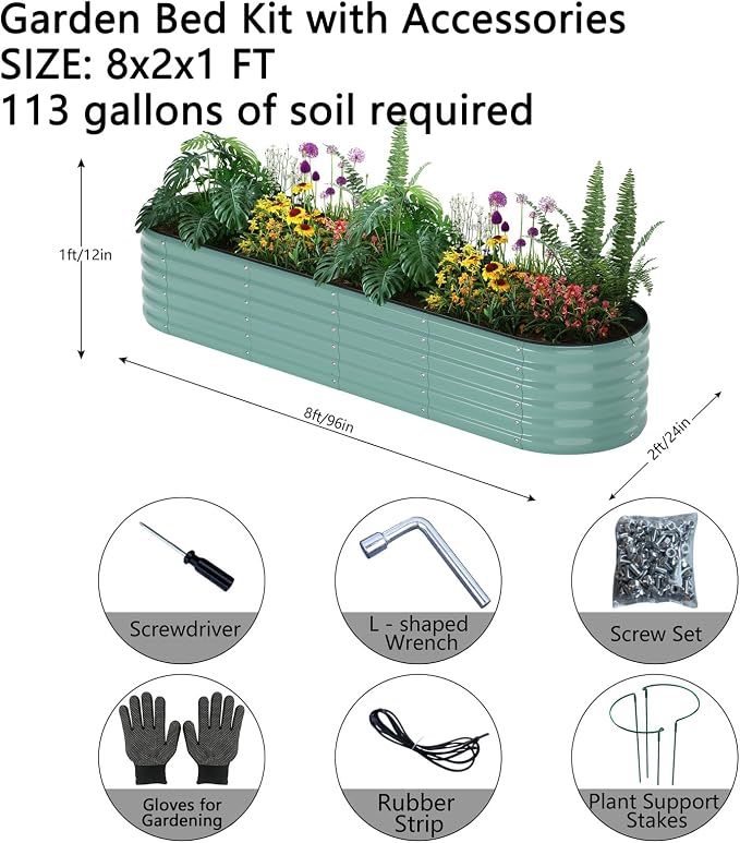 Galvanized Metal Planter Raised Garden Bed Kit - Image 3