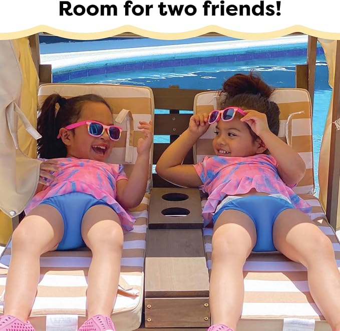 KidKraft Wooden Outdoor Double Chaise Lounge - Image 9