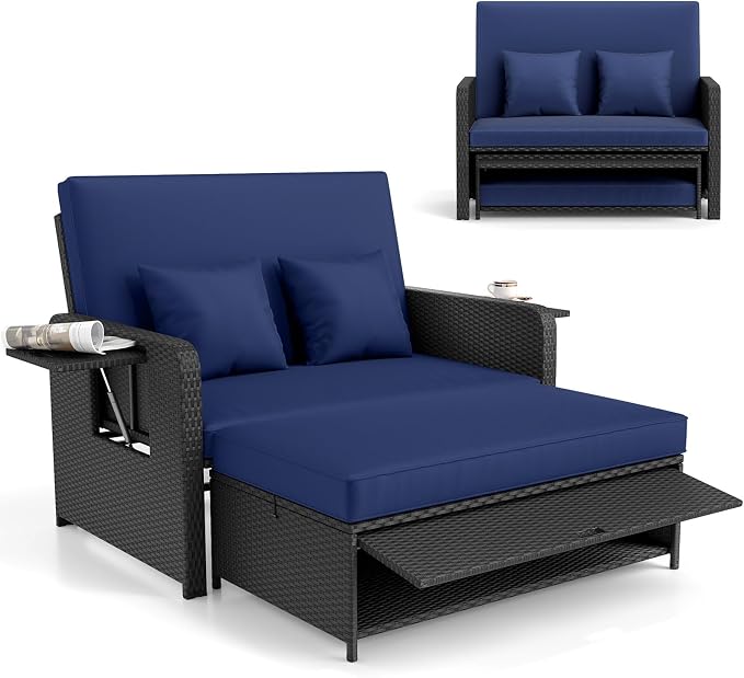 RELAX4LIFE Wicker Patio Outdoor Daybed by RELAX4LIFE