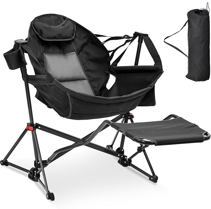 Ainfox Hammock Chair with Footrest, Oversized Swinging Portable Folding Camping - Image 8