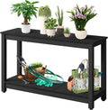 GarveeLife 48 Inch Outdoor Console Table, Wood All-Weather Side Table, 2-Tier by GarveeLife