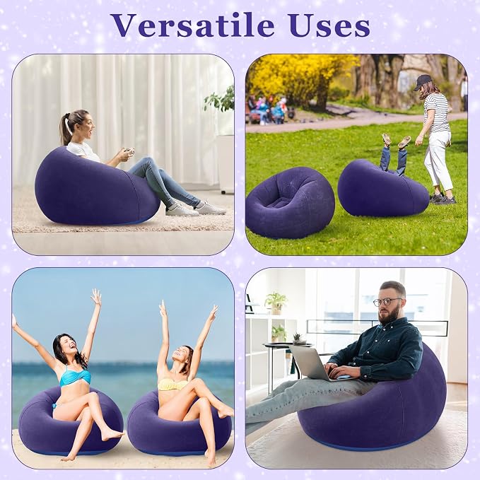Realspring Inflatable Bean Bag Chairs Outdoor Blow up Camping Chairs Inflatable - Image 7
