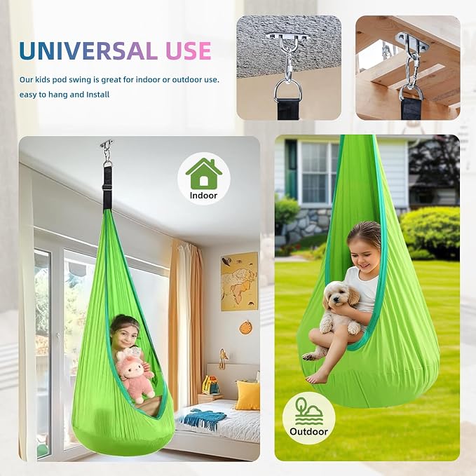 Kids Swing Seat Hammock Chair Indoor Outdoor Hanging Chair - Image 5