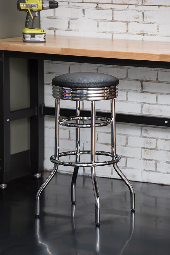 TRINITY Heavy Duty 30-Inch Backless Swivel Bar Stool - Image 8