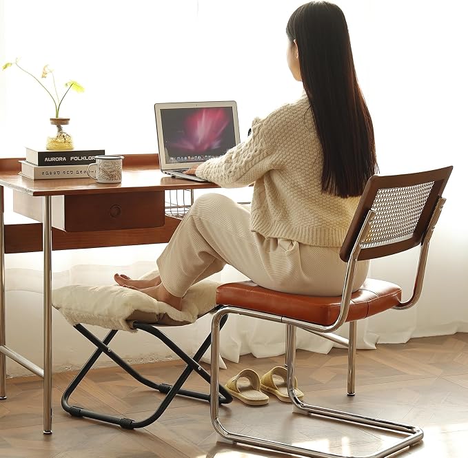 LITA Folding Footrest Stool, Portable Ottoman Foot Rest, Upholstered Small - Image 9