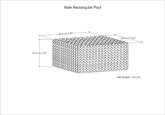 SIMPLIHOME Nate Square Pouf - Image 3