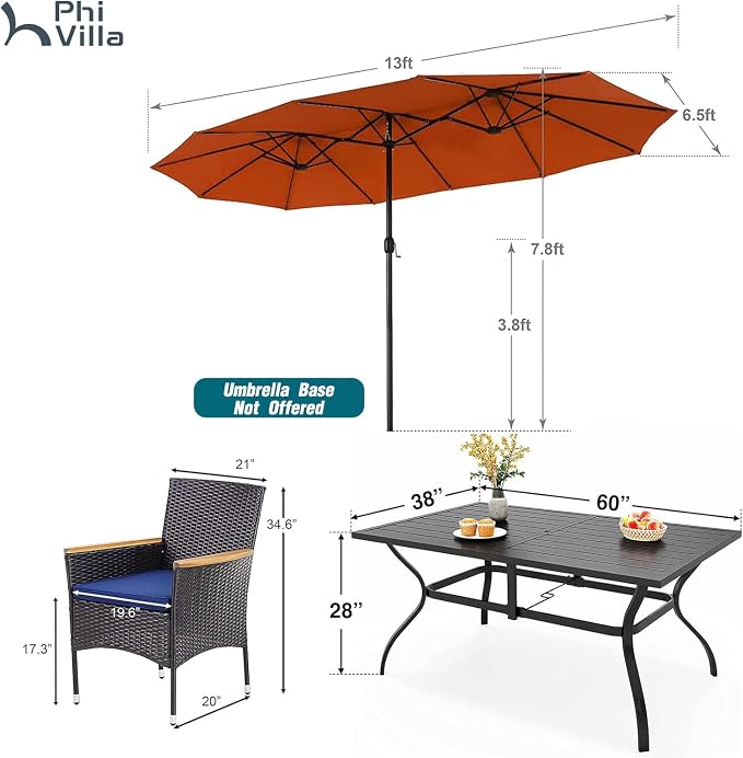 PHI VILLA 8-Piece Patio Dining Set - Image 7