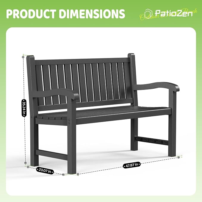 Outdoor Bench, Waterproof & Weatherproof Garden Bench - Image 3