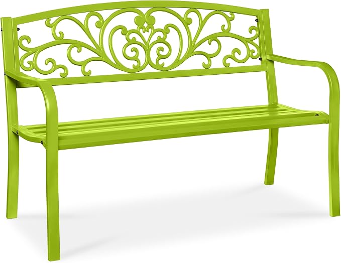 Best Choice Products Outdoor Bench Steel Garden Patio Porch Furniture by BestChoiceProducts